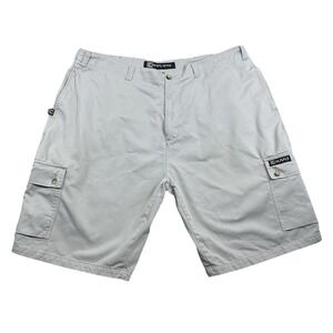 Vintage Karl Kani Men's 42 Beige Cargo Shorts Streetwear Hip Hop Skate Baggy Y2K